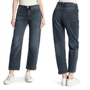 Free People Button Fly Westminister Blue Universal Boyfriend Straight Crop Jean
